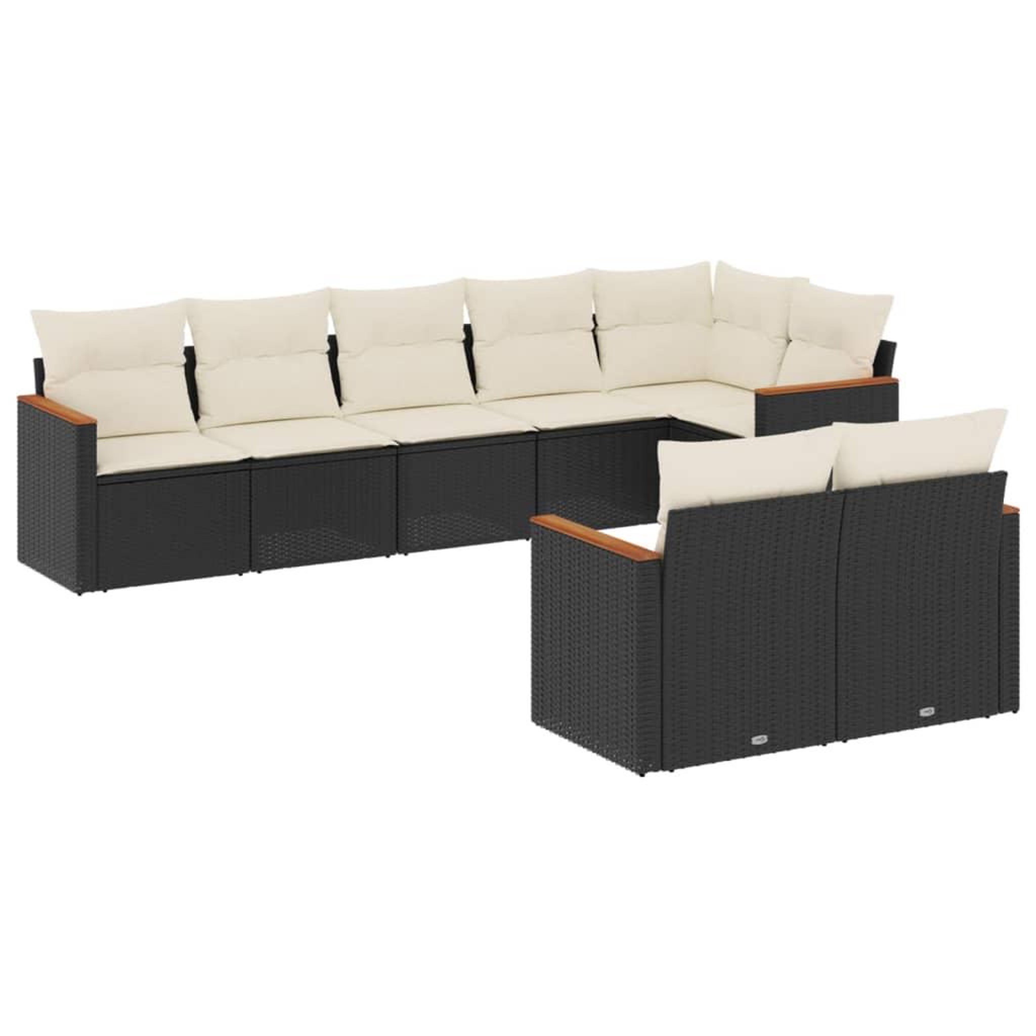 Voir la diapositive 2 : VIDAXL Salon de jardin 8 pcs avec coussins noir resine tressee