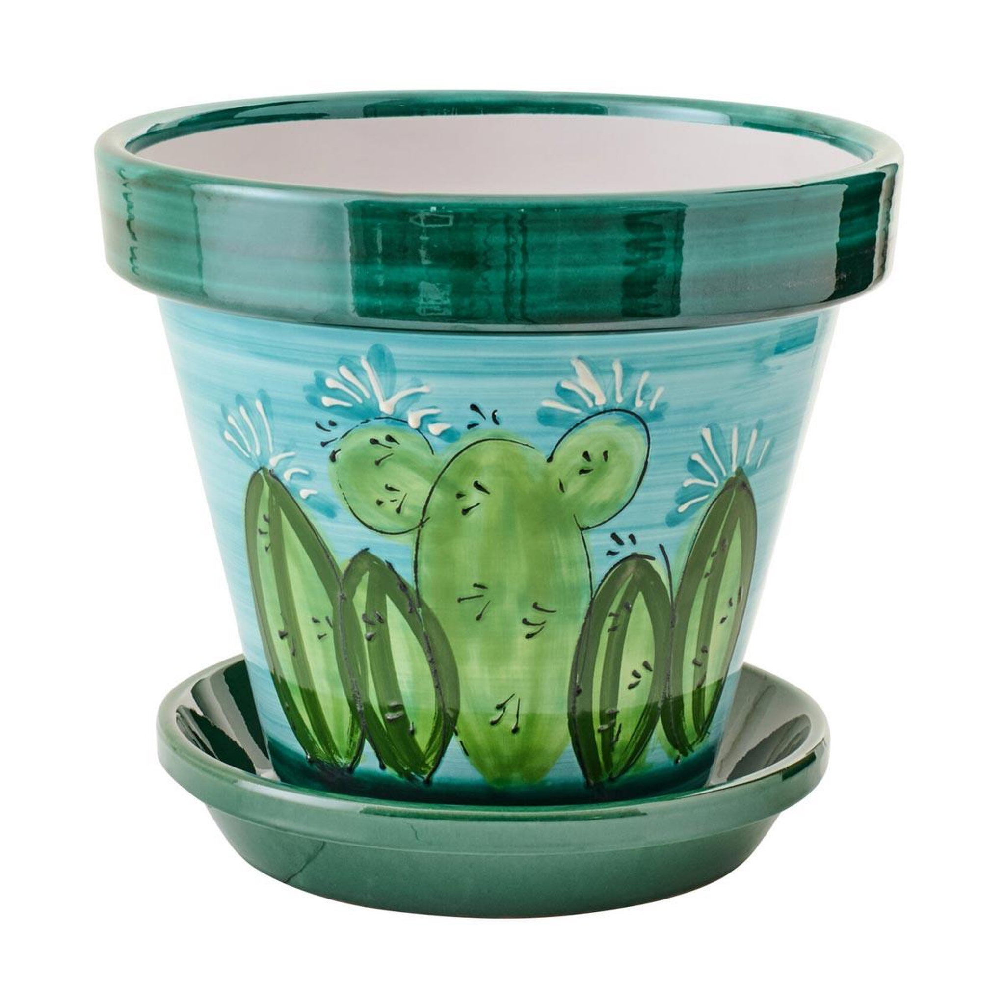 J-LINE Cache-pot avec soucoupe  thurman  35cm multicolore