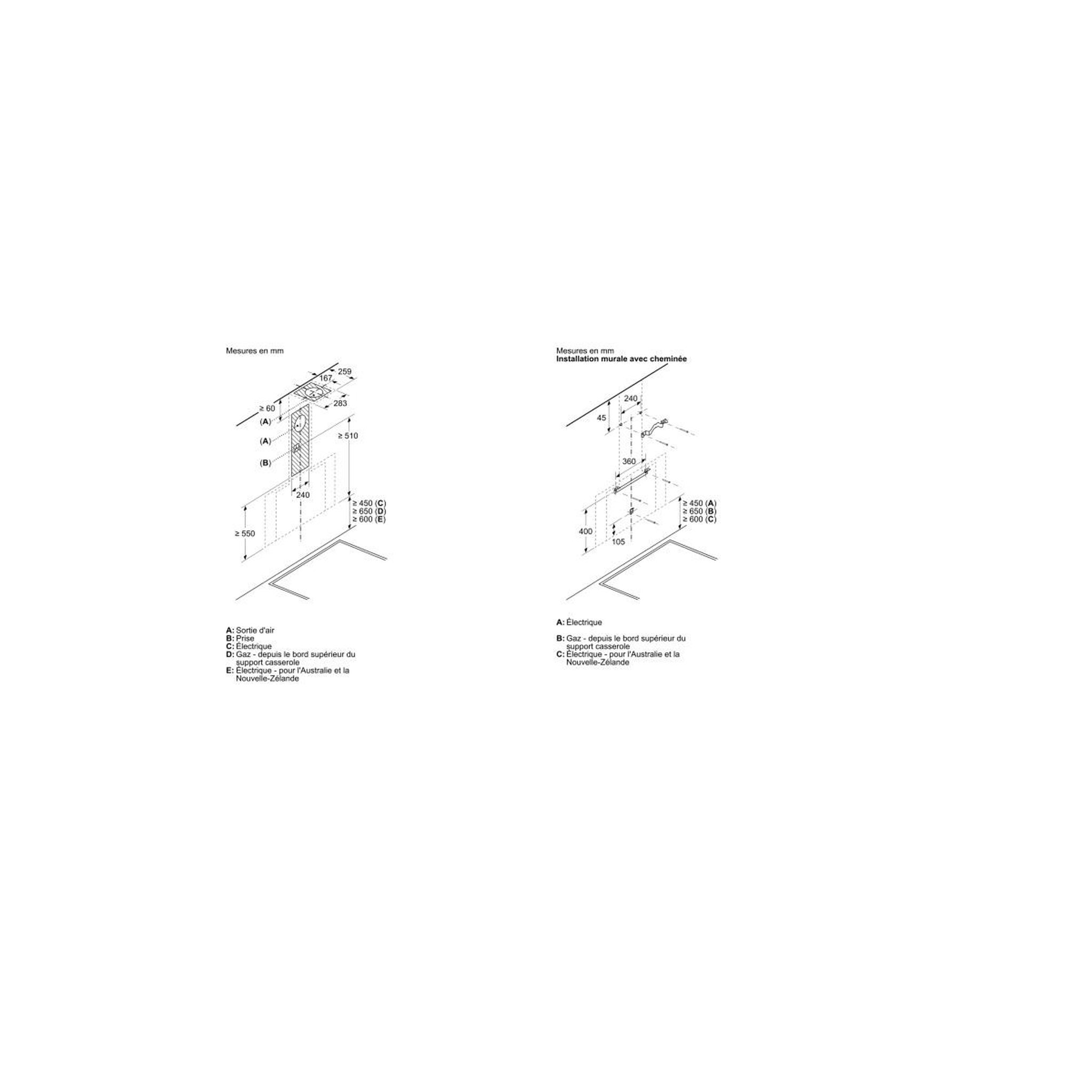 Voir la diapositive 3 : BOSCH Hotte décorative inclinée 80cm 51db 432m3/h blanc - dwk81an20