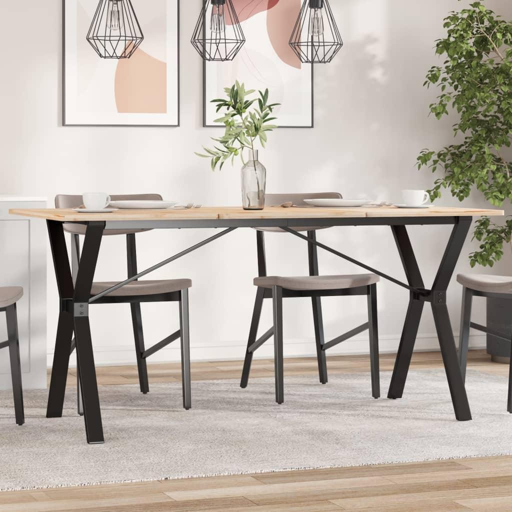 VIDAXL Pieds de table a manger cadre en Y 140x60x73 cm acier