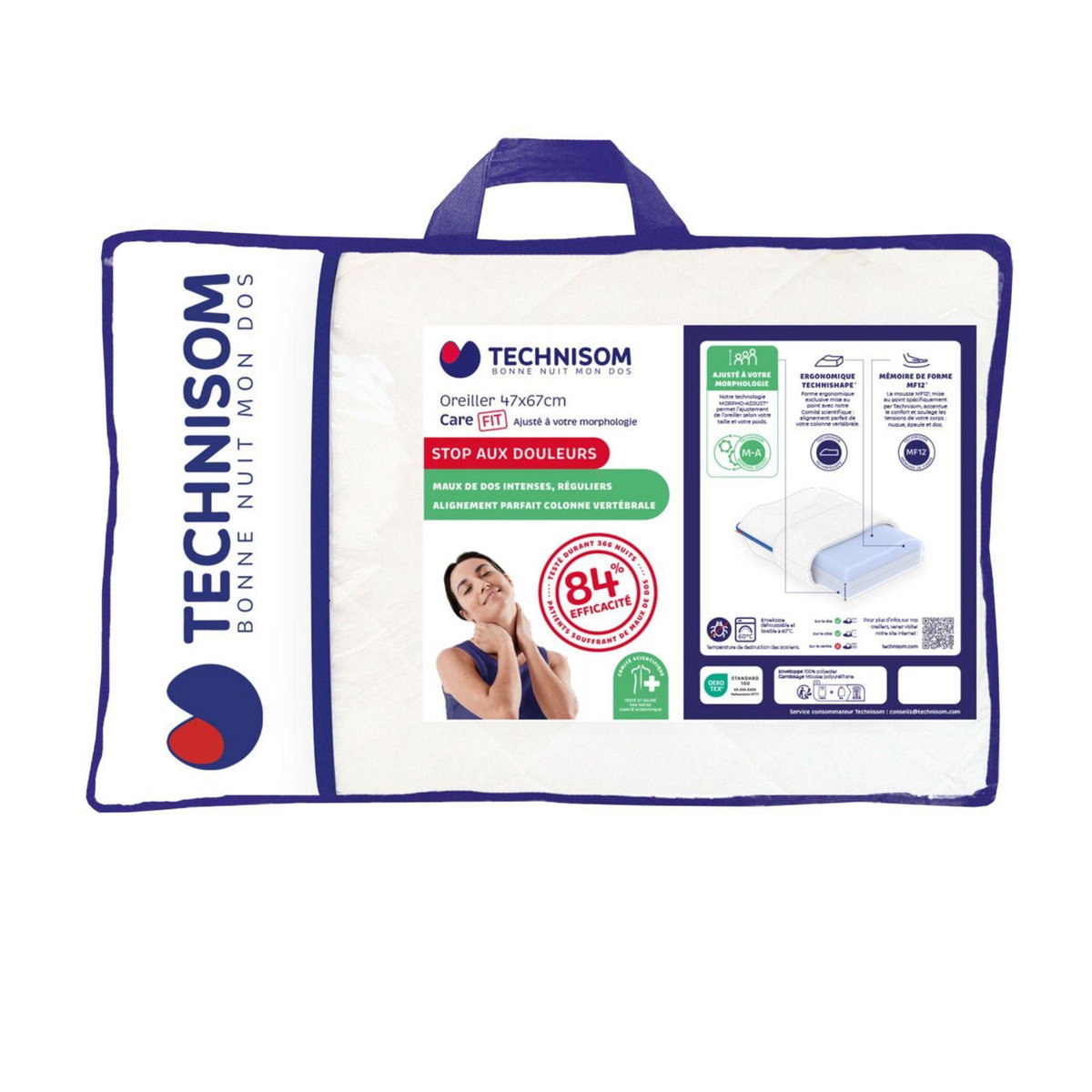 Oreiller ergonomique confort ferme CARE FIT