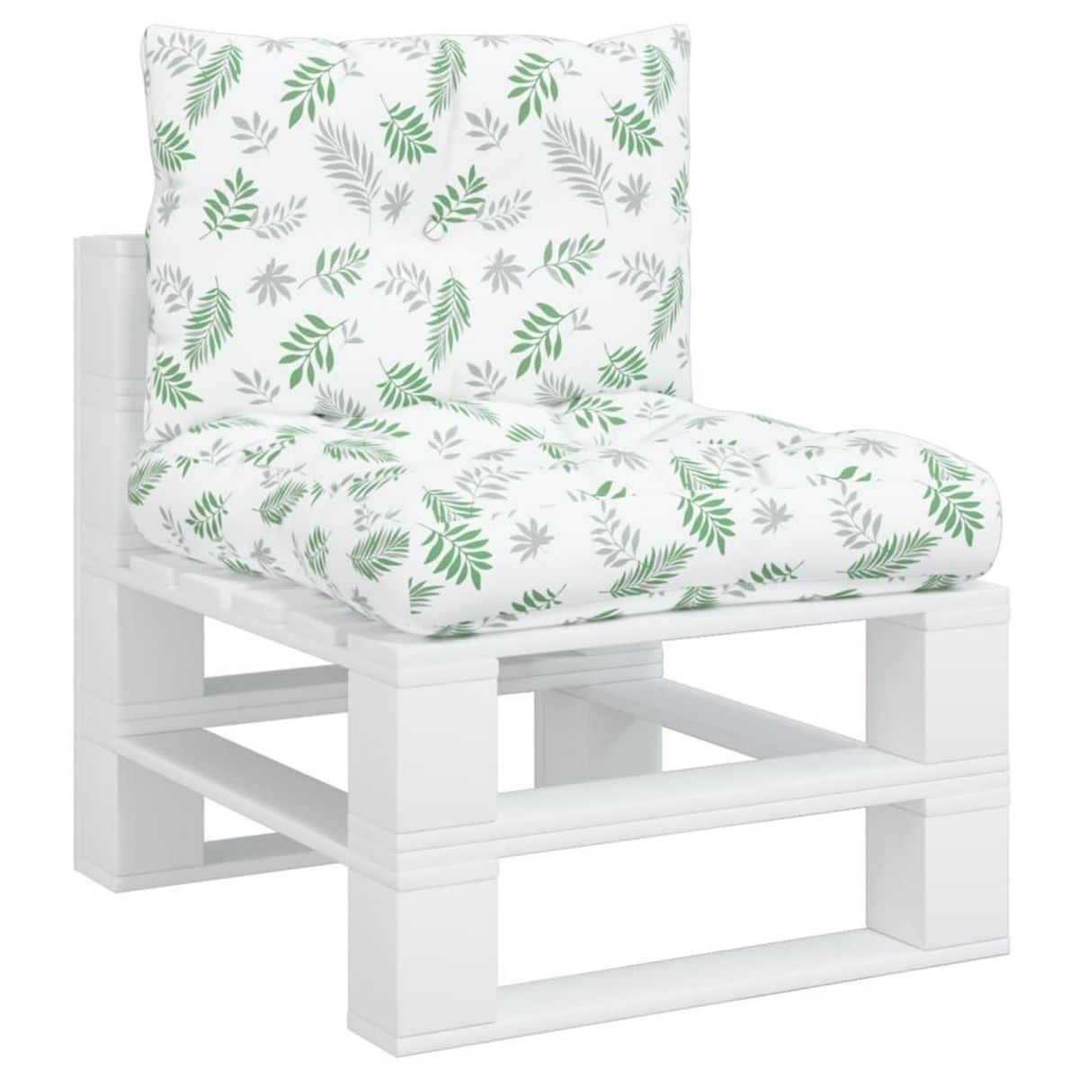 VIDAXL Coussins de palette lot de 2 motif de feuilles tissu Oxford