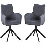 Habitat et Jardin Lot de 2 chaises en tissu  Pharell  - 60 x 61 x 91 cm - Gris