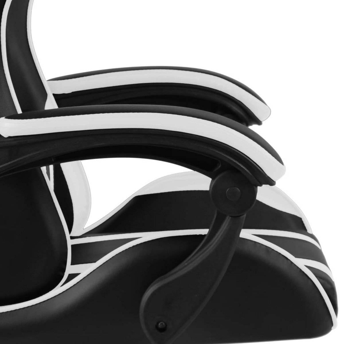 VIDAXL Fauteuil de jeux video Noir et blanc Similicuir