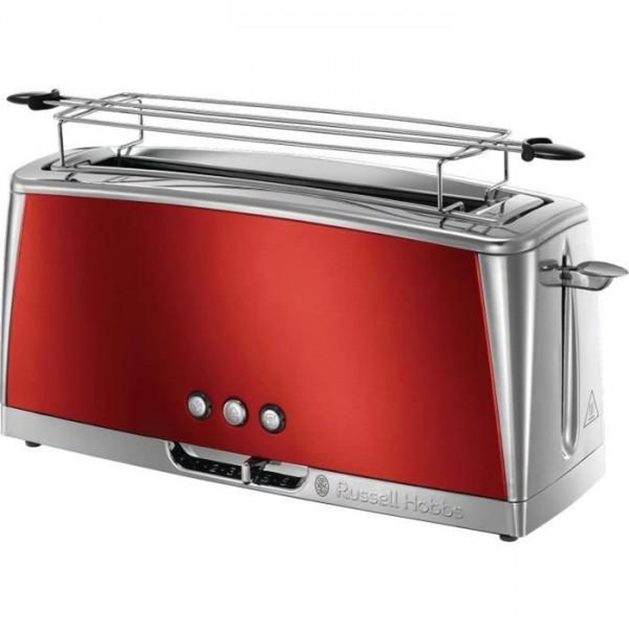 Voir la diapositive 3 : Russell Hobbs Grille Pain - Toaster Electrique  - RUSSELL HOBBS - Luna Rouge Solaire - Fente longue - 1420 W - Fonctions réchauffage et décongélation