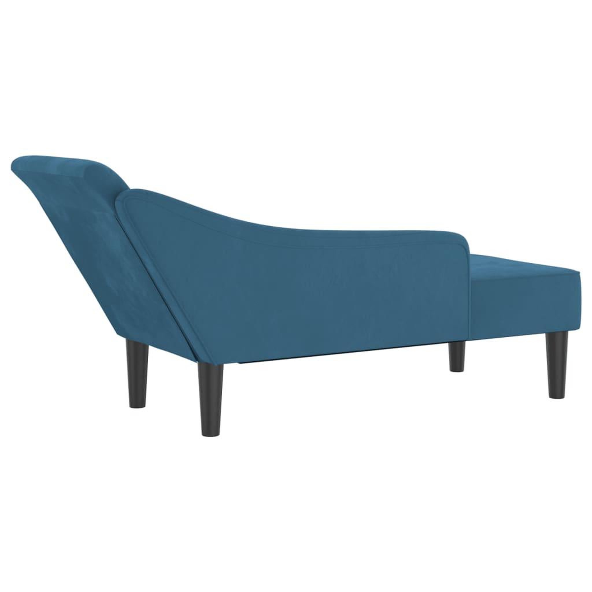 Voir la diapositive 5 : VIDAXL Chaise longue avec coussins bleu velours