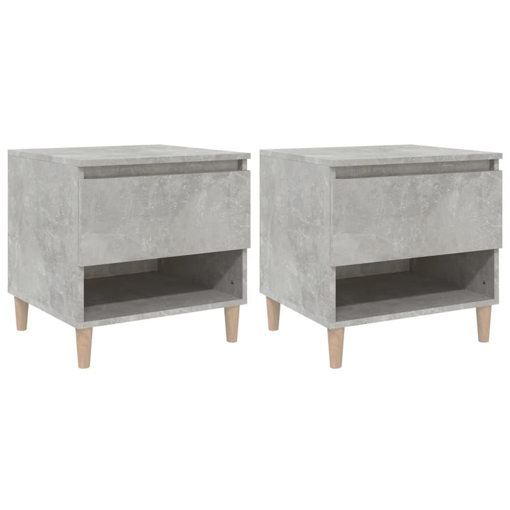 Voir la diapositive 2 : VIDAXL Tables de chevet 2 pcs Gris beton 50x46x50 cm Bois d'ingenierie