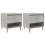 Voir la diapositive 2 : VIDAXL Tables de chevet 2 pcs Gris beton 50x46x50 cm Bois d'ingenierie