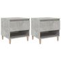 Voir la diapositive 2 : VIDAXL Tables de chevet 2 pcs Gris beton 50x46x50 cm Bois d'ingenierie