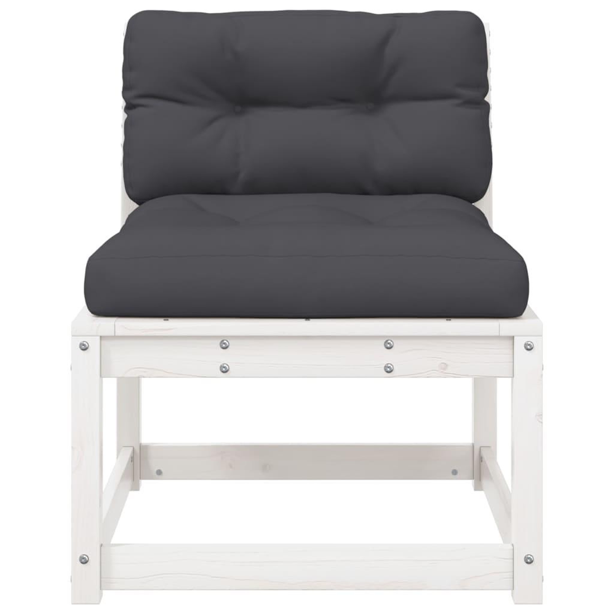 Voir la diapositive 5 : VIDAXL Canape de jardin avec coussins blanc bois de pin solide