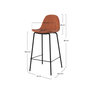 Voir la diapositive 4 : MAISON PAVANE Lot de 2 chaises pour îlot central en tissu terracotta 65,5 cm-Henrik