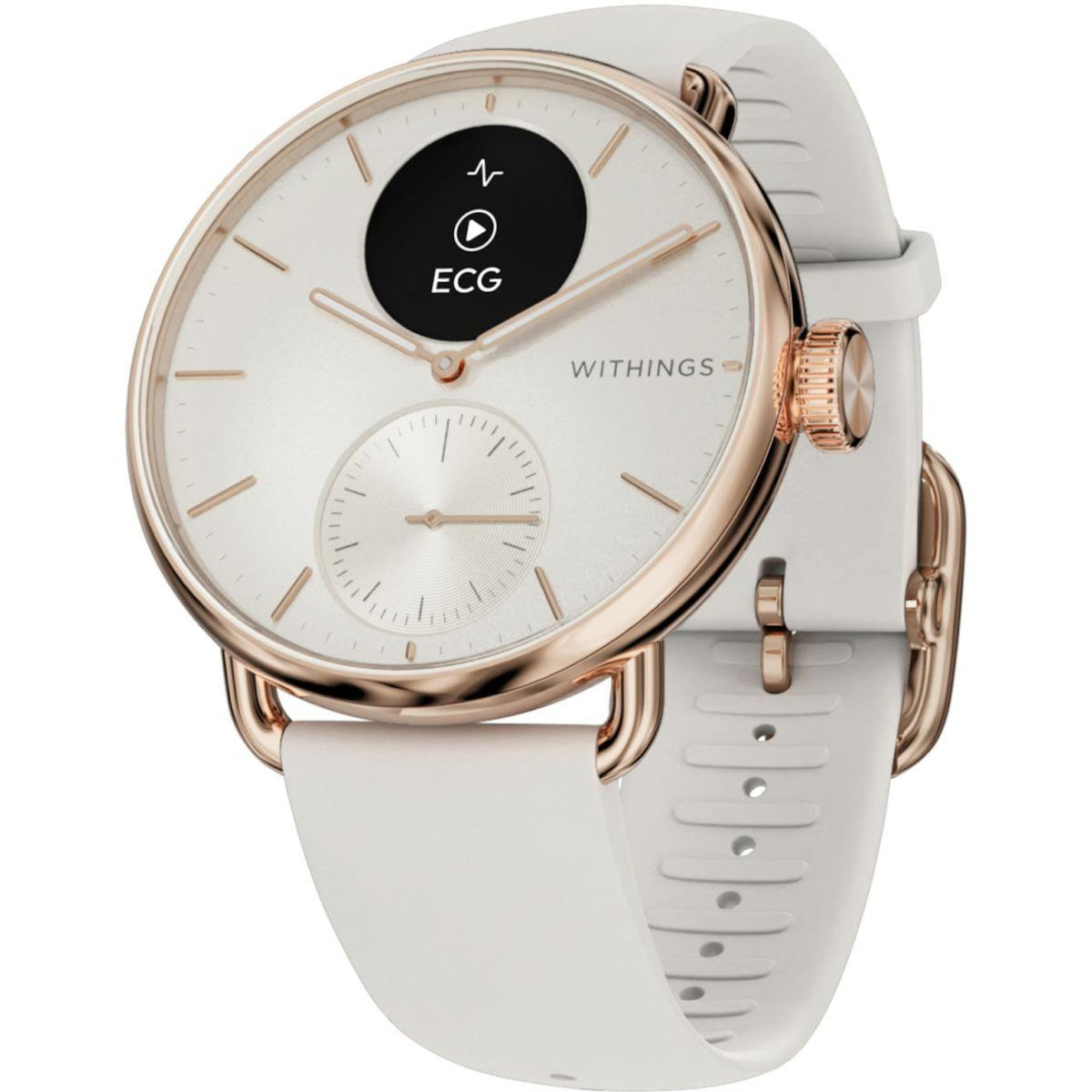 WITHINGS Montre santé ScanWatch 2 Rose Gold 38mm + bracelet milanese offert