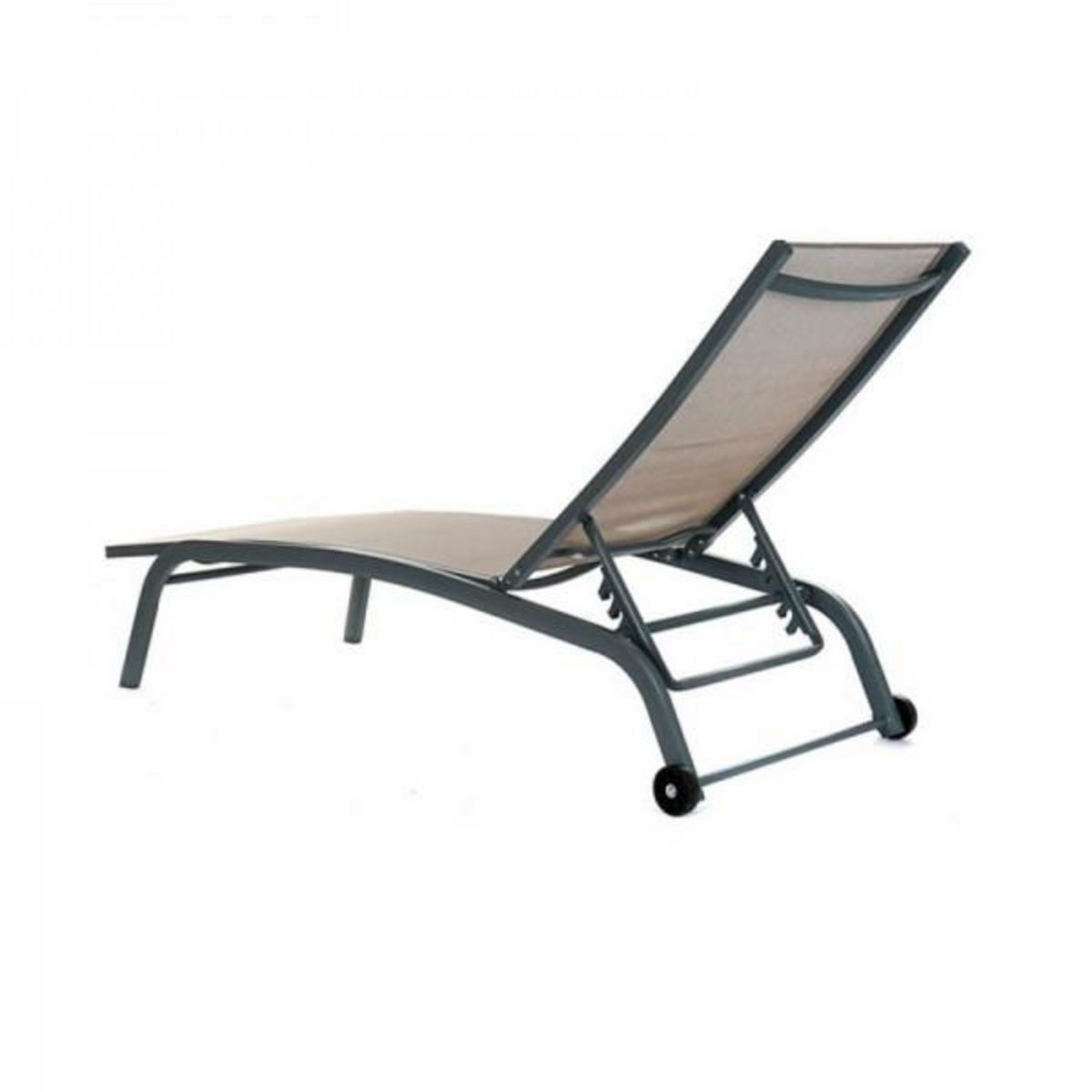 MARKET24 Chaise longue DKD Home Decor Avec des roues Gris PVC Aluminium (187,5 x 64 x 97 cm)