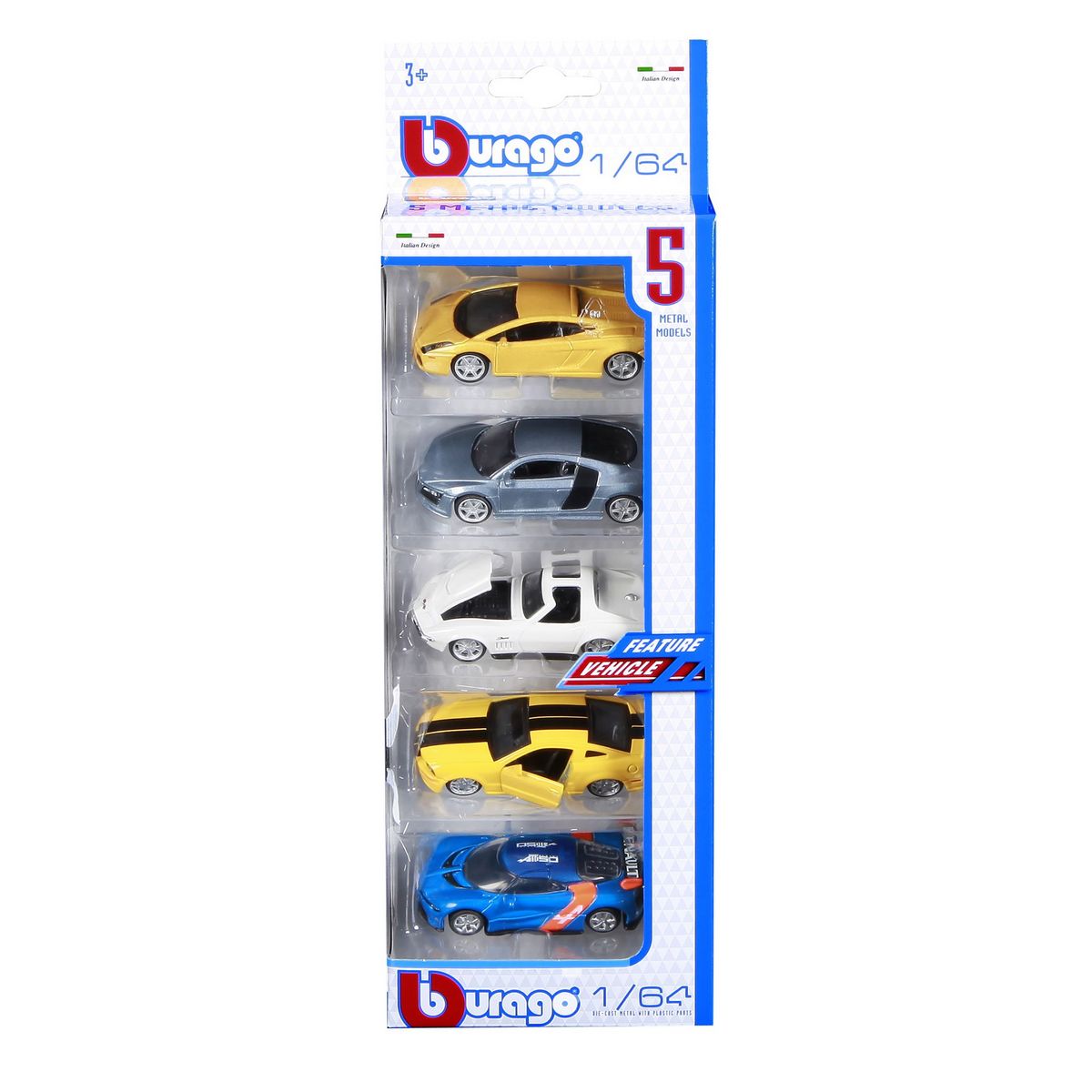 BURAGO Coffret 5 Véhicules 1/64