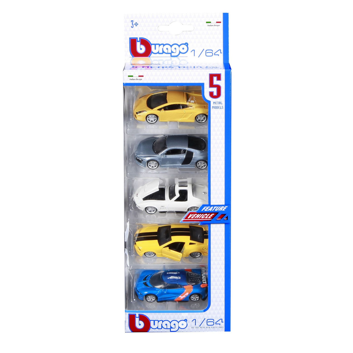 BURAGO Coffret 5 Véhicules 1/64