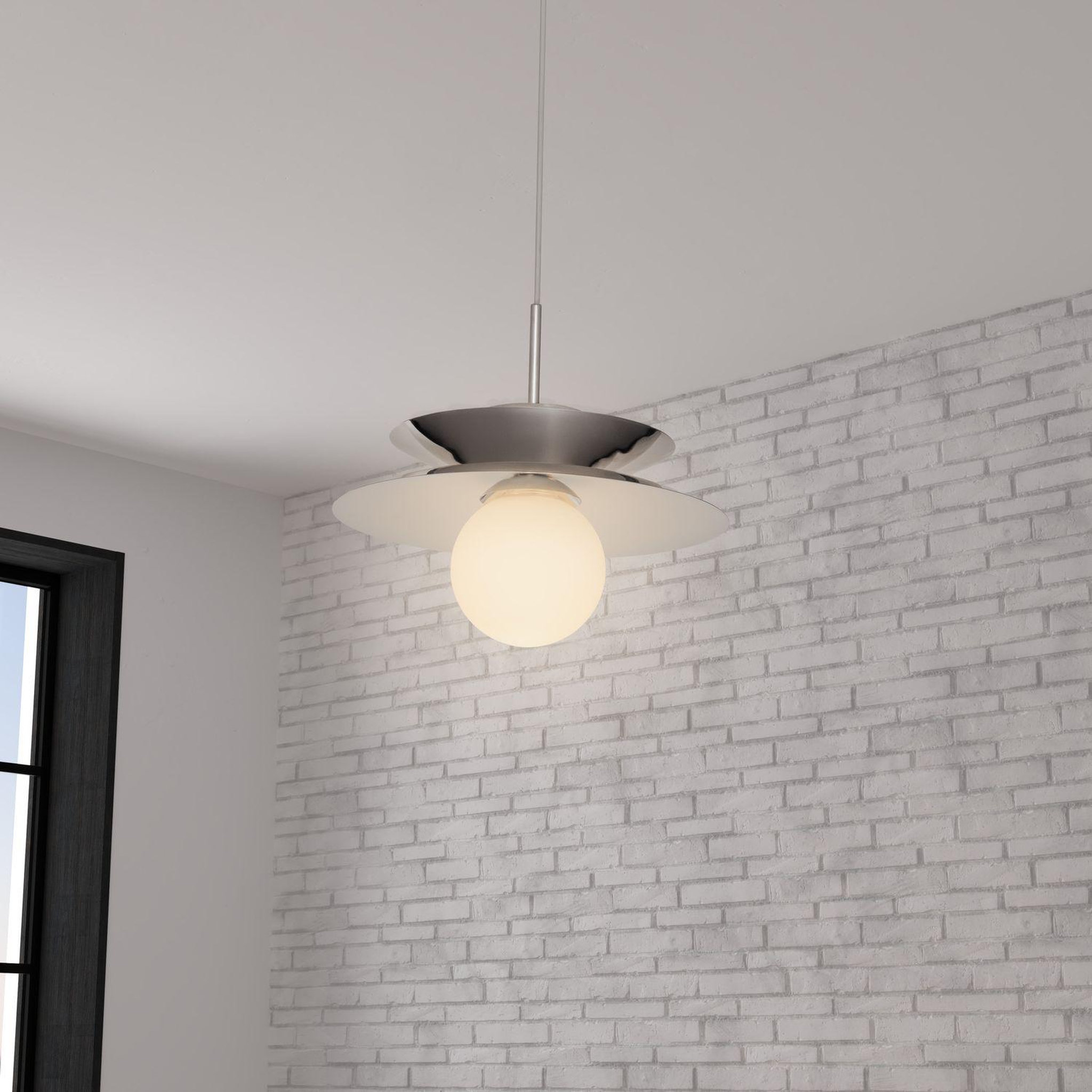 Voir la diapositive 2 : ATMOSPHERA Suspension en acier et en verre omia - argent
