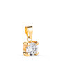 Voir la diapositive 1 : L'ATELIER D'AZUR Pendentif Or 18 Carats 750 Jaune - Solitaire Zirconium 6 mm - Chaine Offerte
