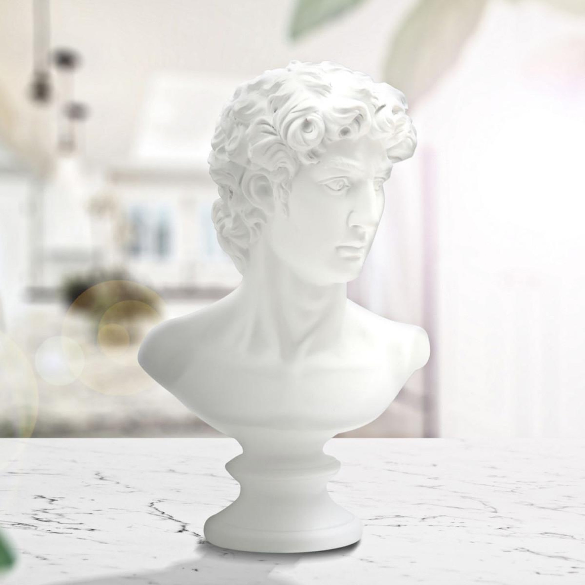 Voir la diapositive 6 : Paris Prix Buste tête masculine  roman  34cm blanc
