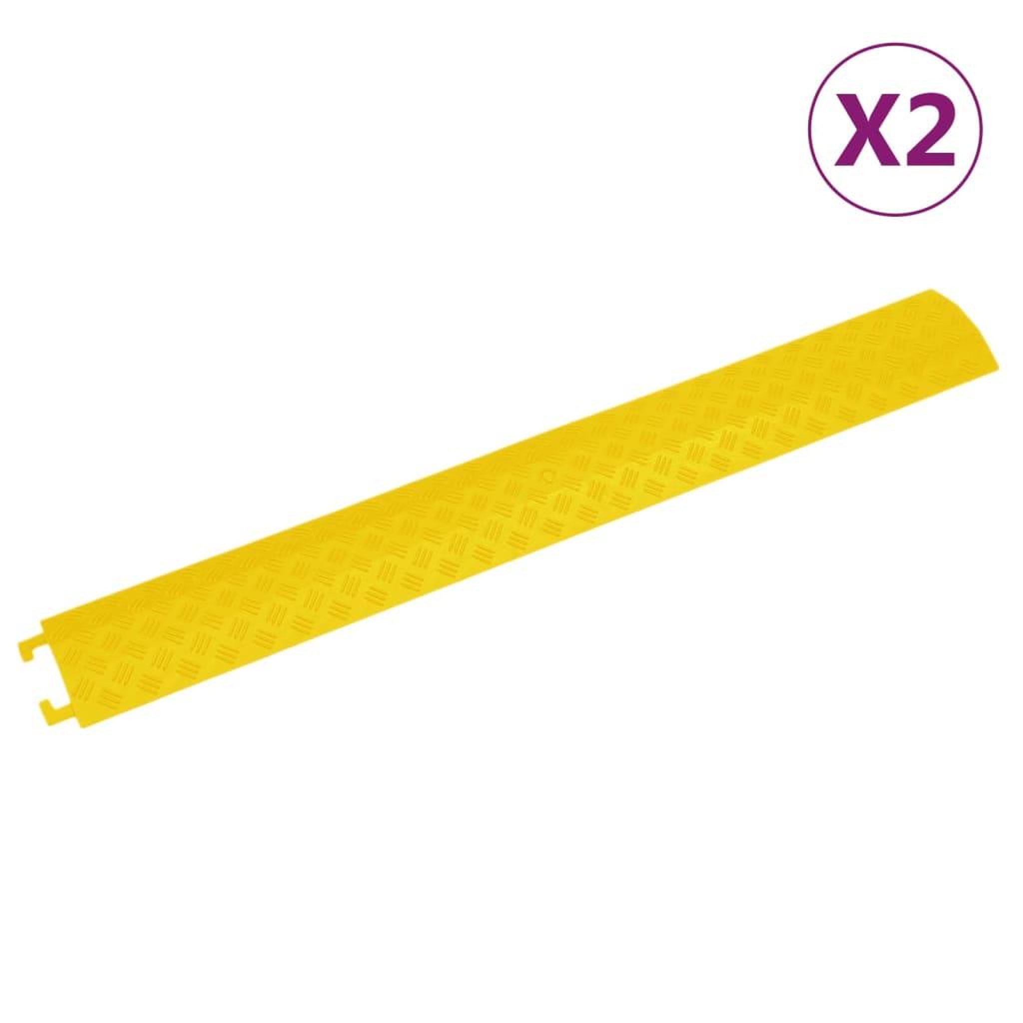 Voir la diapositive 1 : VIDAXL Rampes de protection de cable 2 pcs 98,5 cm Jaune