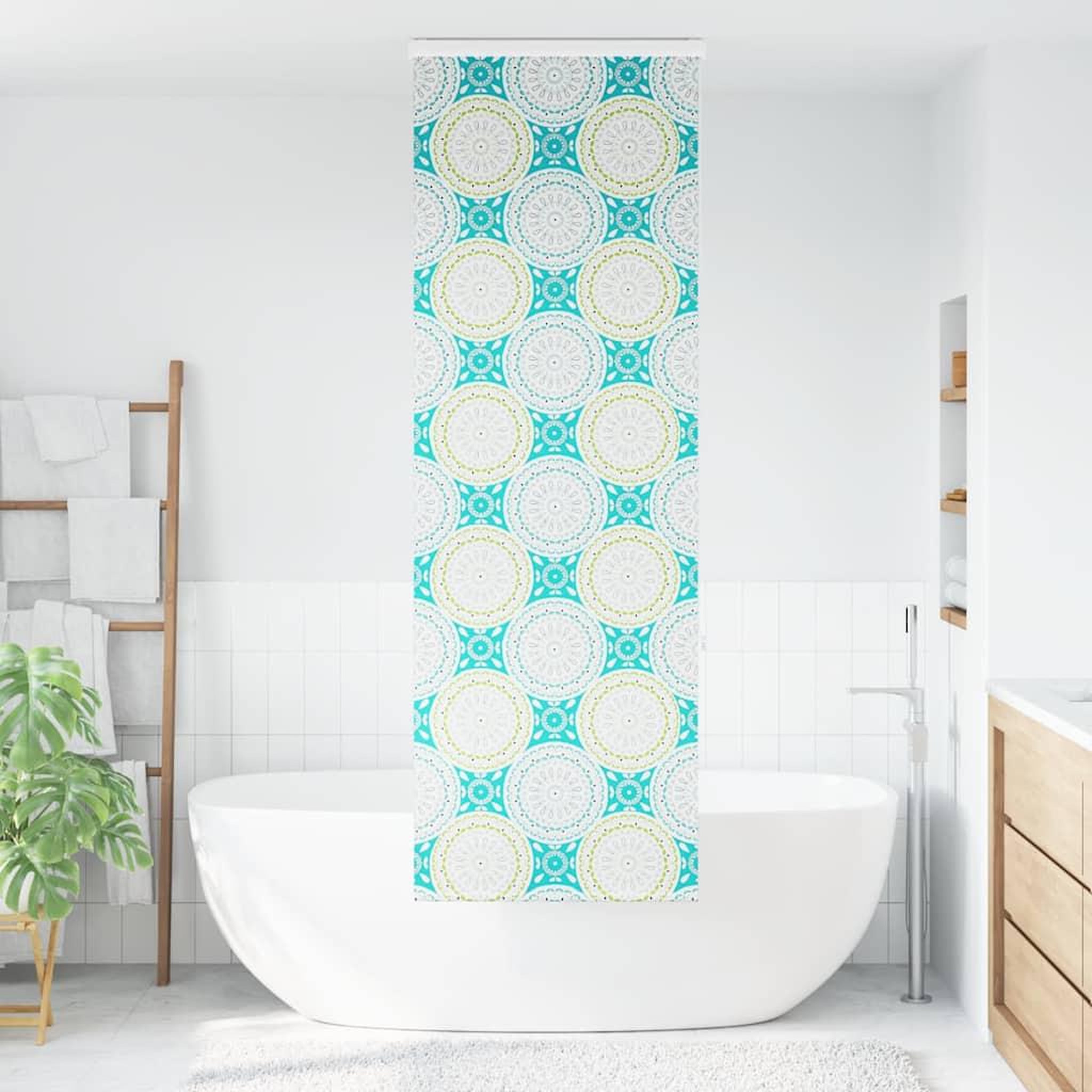 Voir la diapositive 2 : VIDAXL Store enrouleur de douche avec cassette largeur du tissu 76 cm
