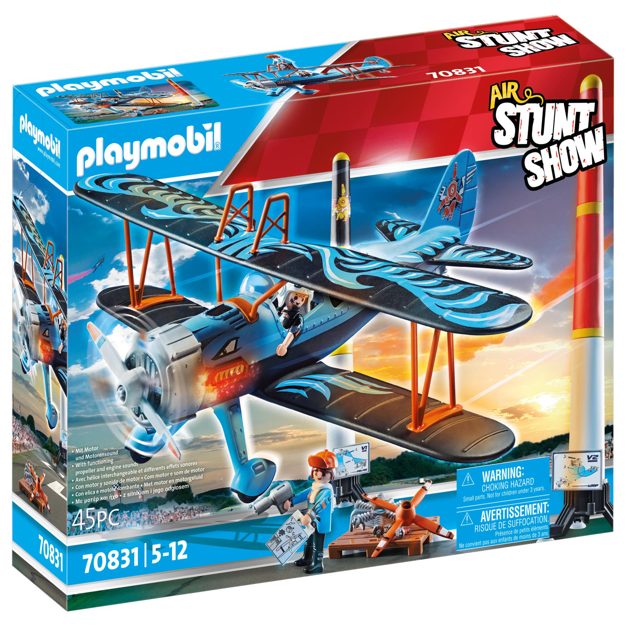 Voir la diapositive 1 : PLAYMOBIL 70831 - Air Stuntshow Biplan "Phénix"