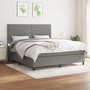 Voir la diapositive 1 : VIDAXL Sommier a lattes de lit avec matelas Gris fonce 180x200cm Tissu