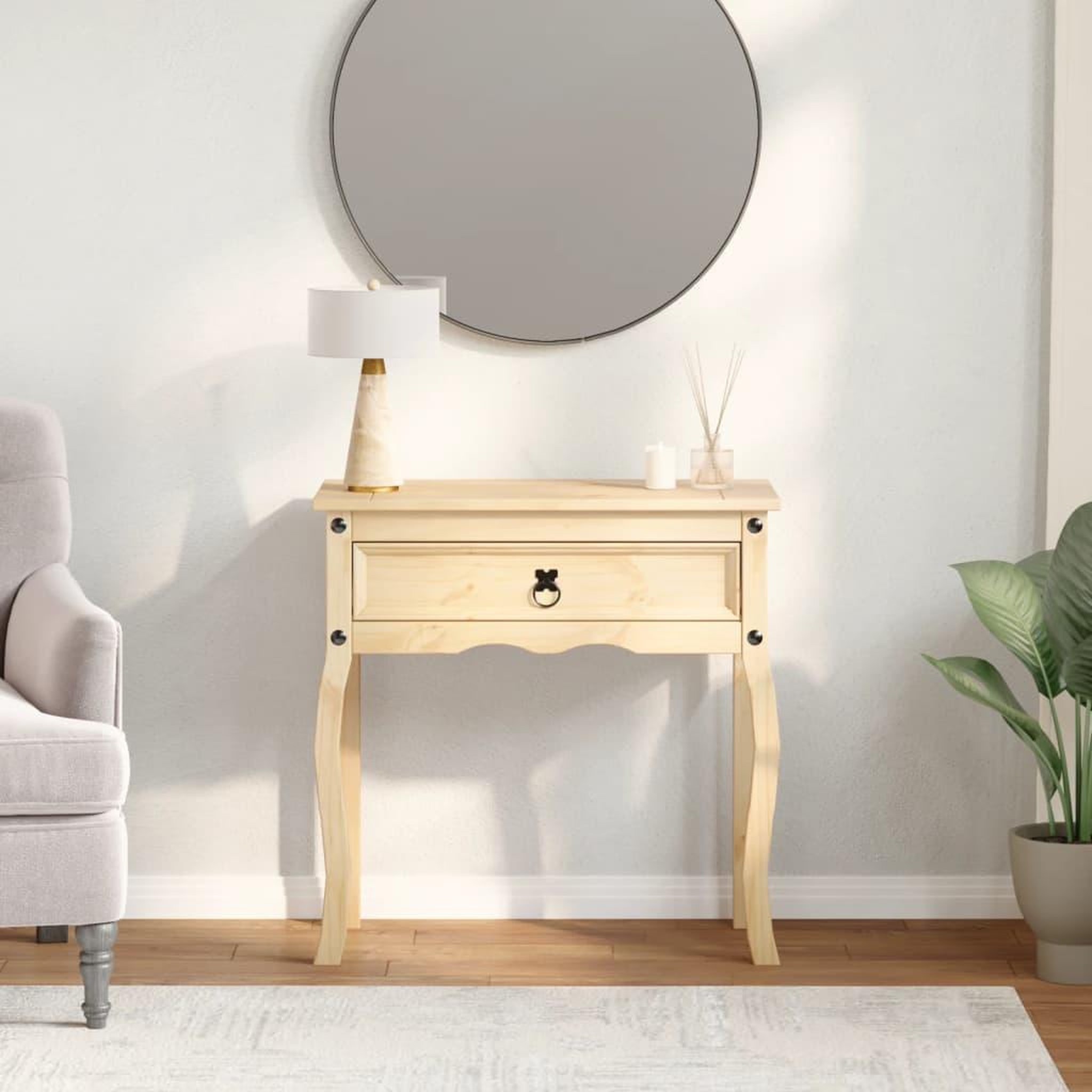 Voir la diapositive 3 : VIDAXL Table console  73x35x73 cm bois de pin massif
