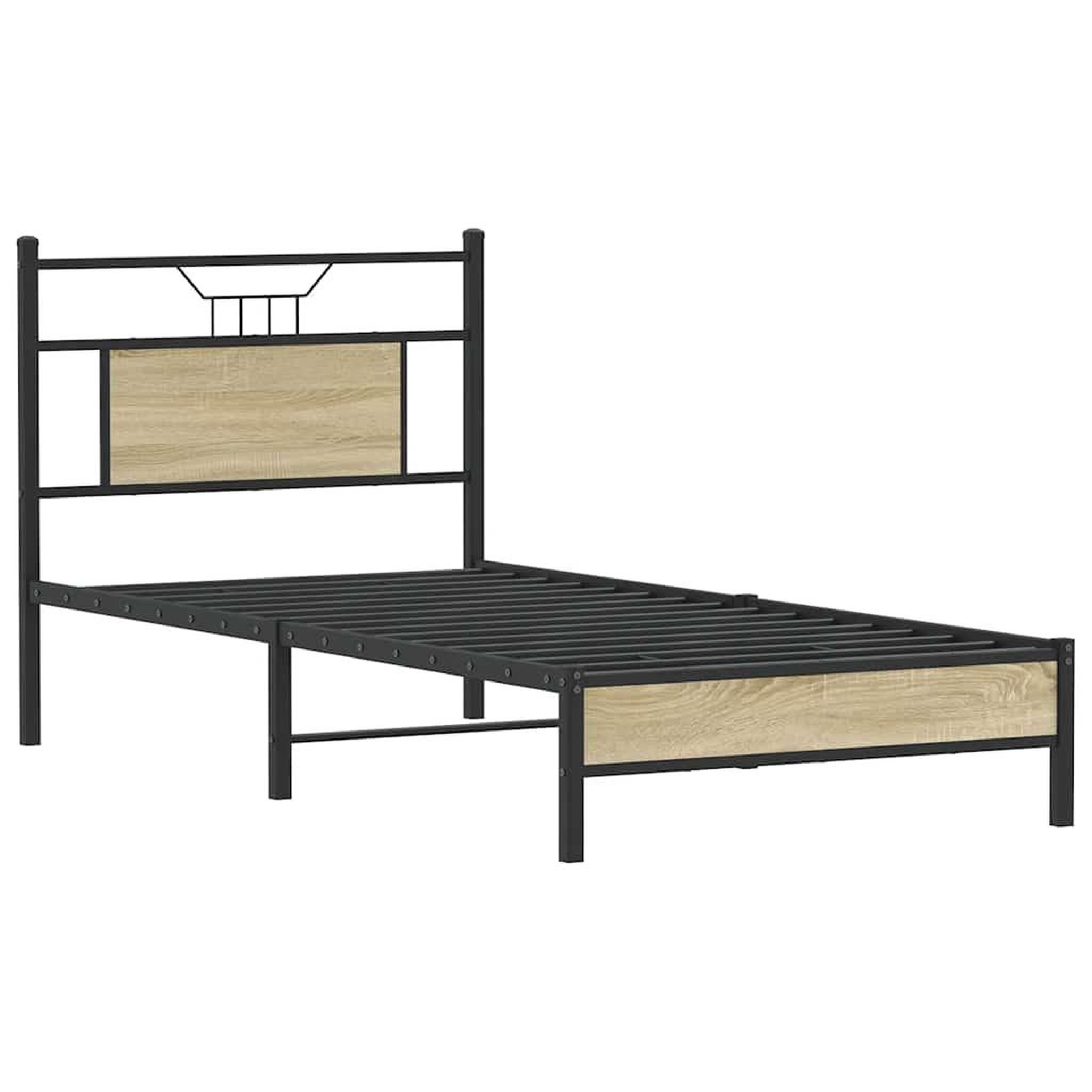 Voir la diapositive 5 : VIDAXL Cadre de lit sans matelas chene sonoma 75x190 cm