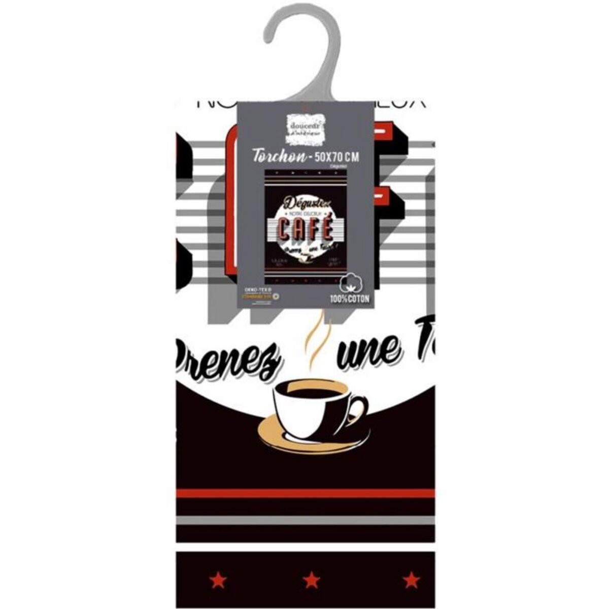 Paris Prix Torchon de Cuisine  Dégustez  50x70cm Noir & Or