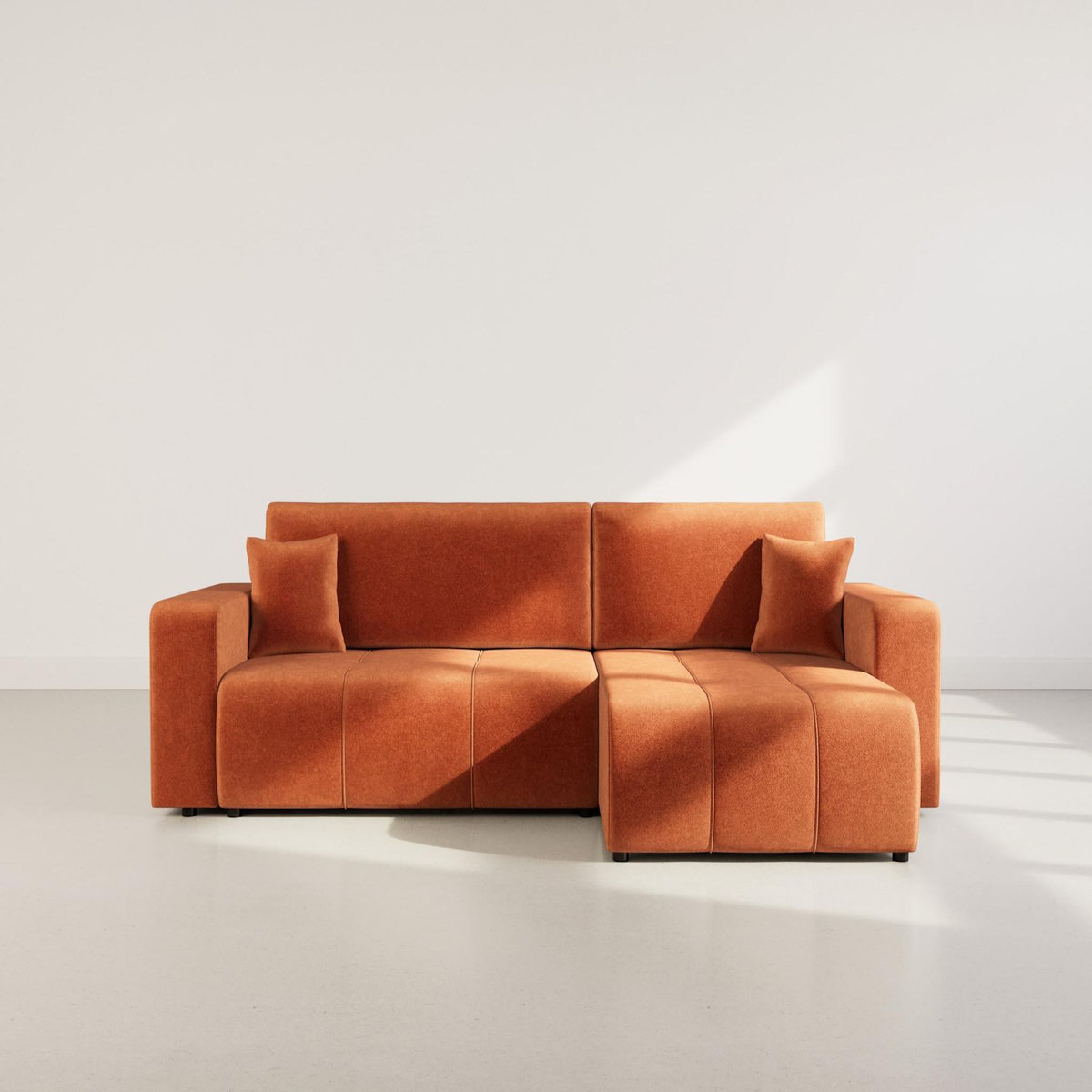 BEST MOBILIER Nicole - canapé d'angle réversible 5 places convertible avec coffre en tissu