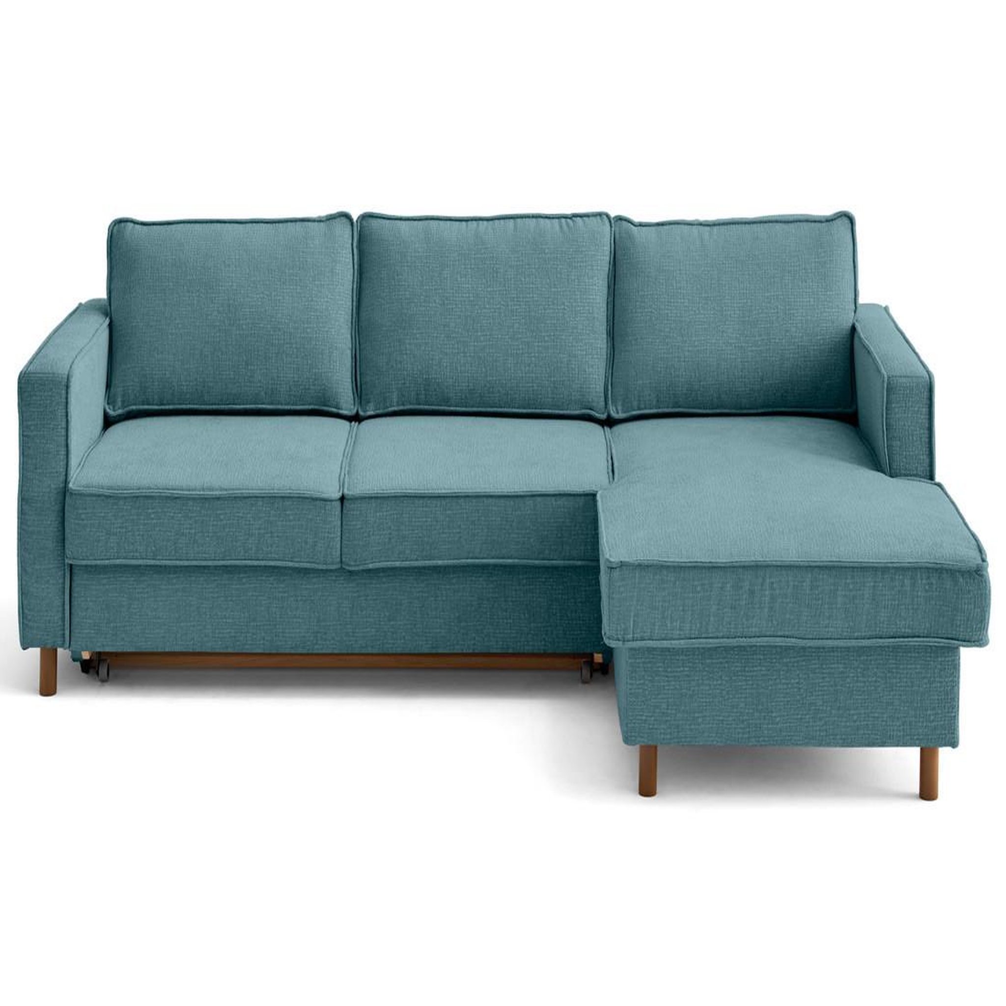 Voir la diapositive 4 : LISA DESIGN Jake - canapé d'angle droit 4 places convertible avec coffre en tissu velours relief
