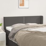 VIDAXL Tete de lit avec oreilles Gris 147x16x78/88 cm Similicuir