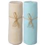 Voir la diapositive 1 : PTIT BASILE Lot x2 draps housse jersey extensible coton Bio écru/turquoise