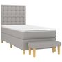 Voir la diapositive 3 : VIDAXL Sommier a lattes de lit avec matelas Gris clair 80x200 cm Tissu