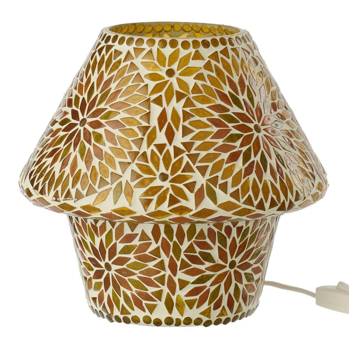 Paris Prix Lampe à Poser Mosaïque  Mari  24cm Marron & Orange