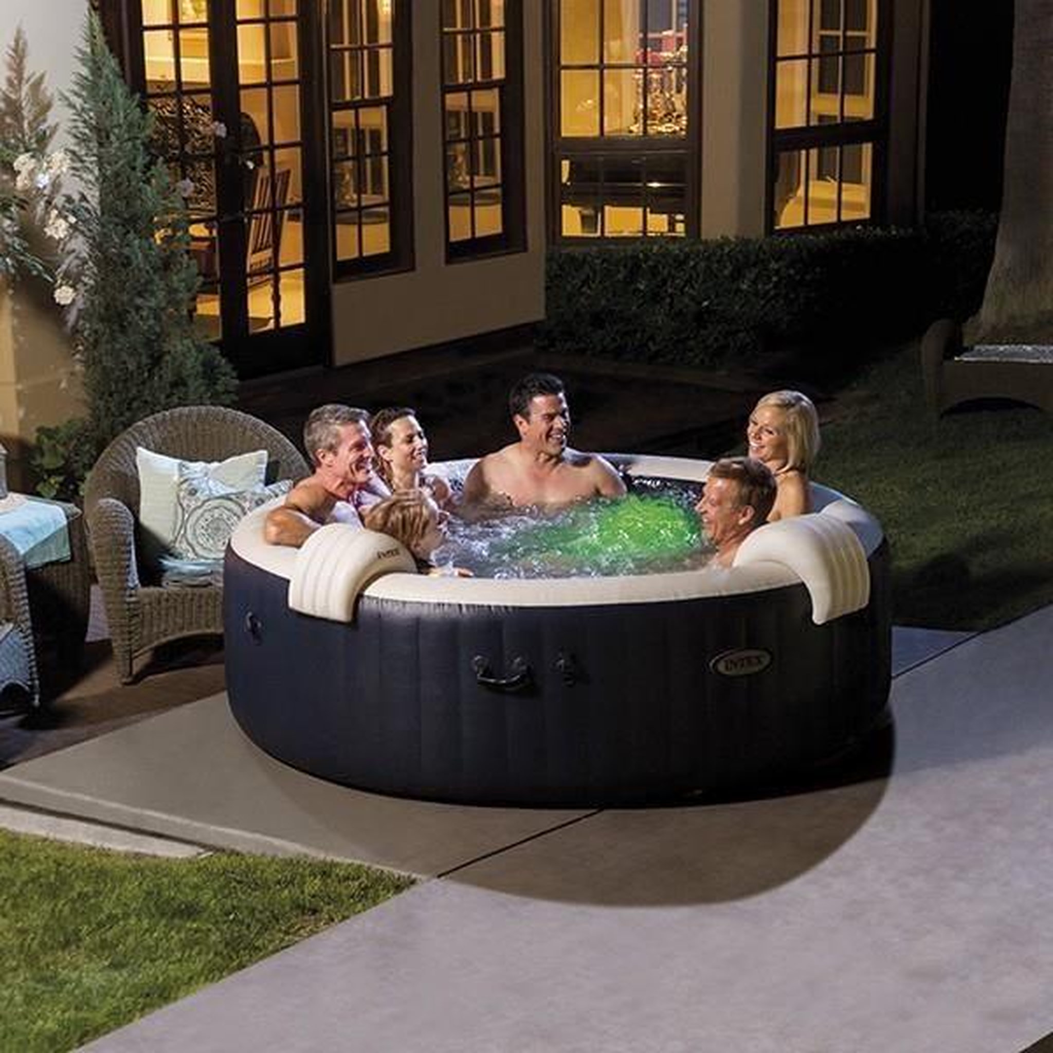 Voir la diapositive 4 : INTEX Spa gonflable INTEX - Blue Navy - 216 x 71 cm - 6 places - Rond - 28432EX