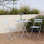 Voir la diapositive 2 : Rendez vous déco Table et chaises de jardin pliantes 2 personnes en métal bleu-Yumi