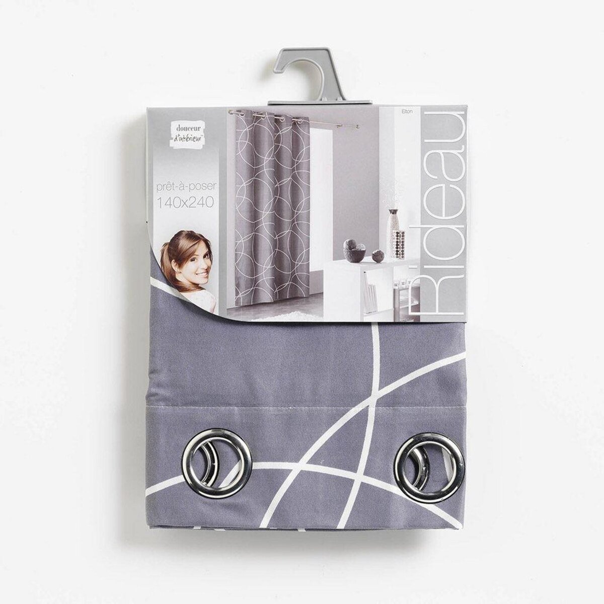 Douceur d'Intérieur Rideau à œillets 140x240 microfibre Elton