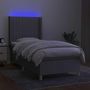 Voir la diapositive 3 : VIDAXL Sommier a lattes de lit matelas LED Gris clair 80x200cm Tissu