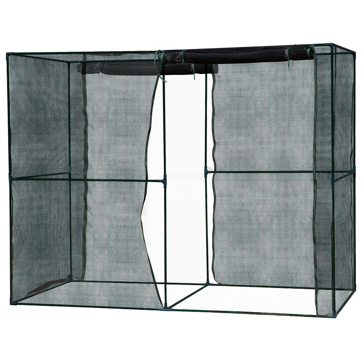 OUTSUNNY Serre de jardin serre à tomates filet protection solaire anti-UV ombrage 50-60 % 2 portes zippées enroulables acier HDPE vert foncé