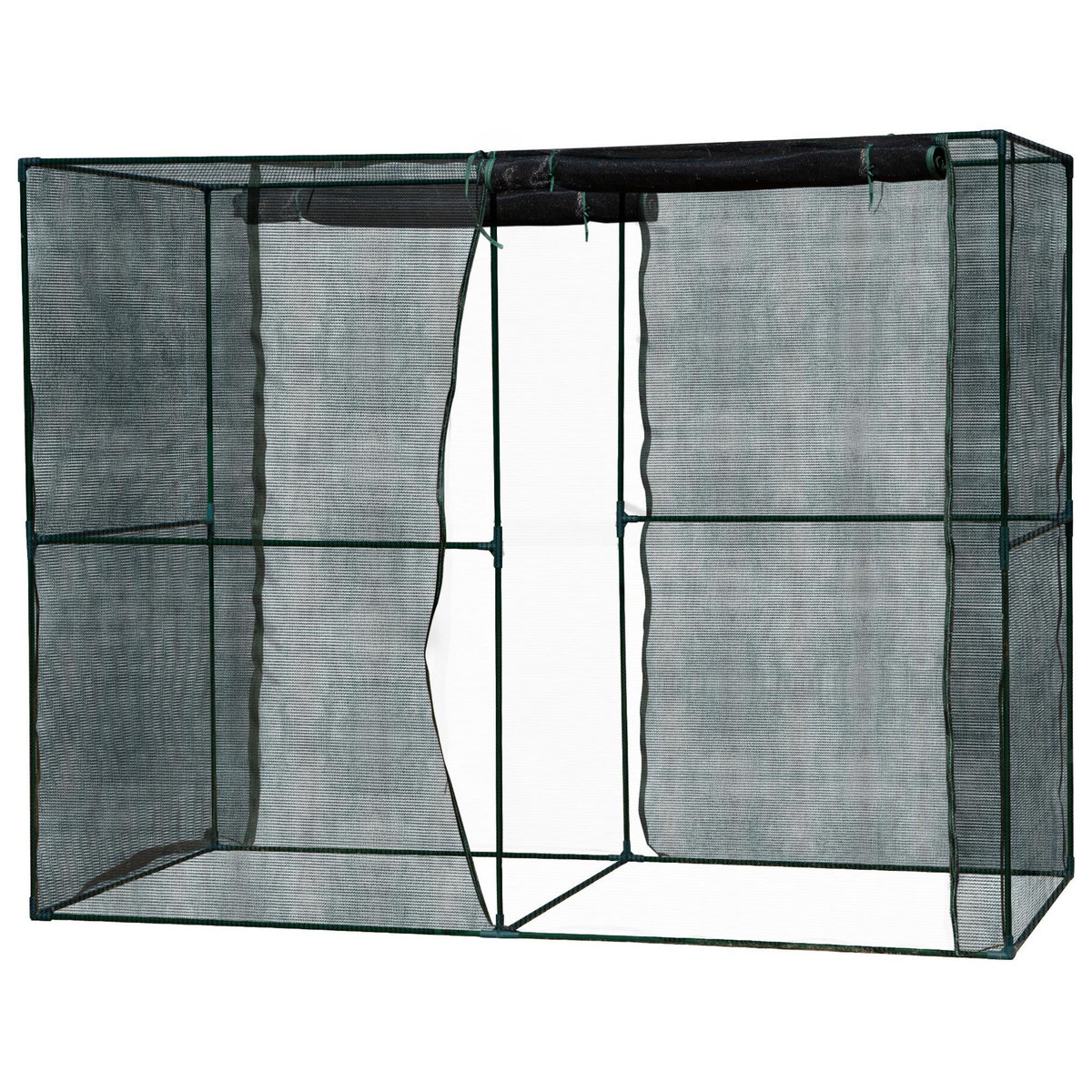 OUTSUNNY Serre de jardin serre à tomates filet protection solaire anti-UV ombrage 50-60 % 2 portes zippées enroulables acier HDPE vert foncé