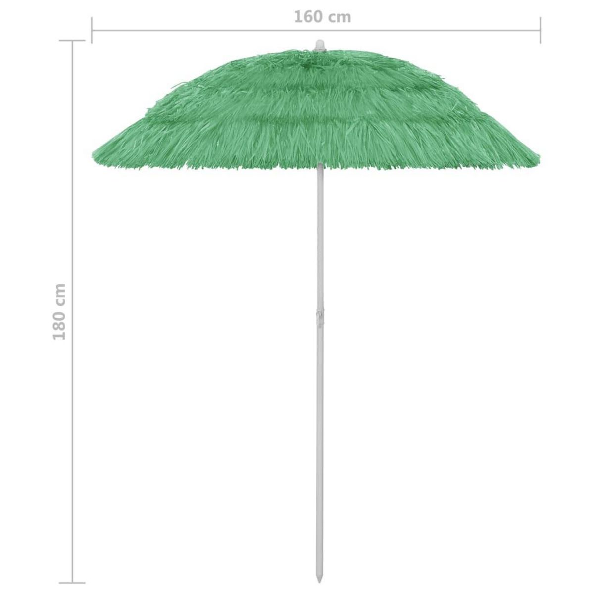 VIDAXL Parasol de plage Hawaii vert 180 cm