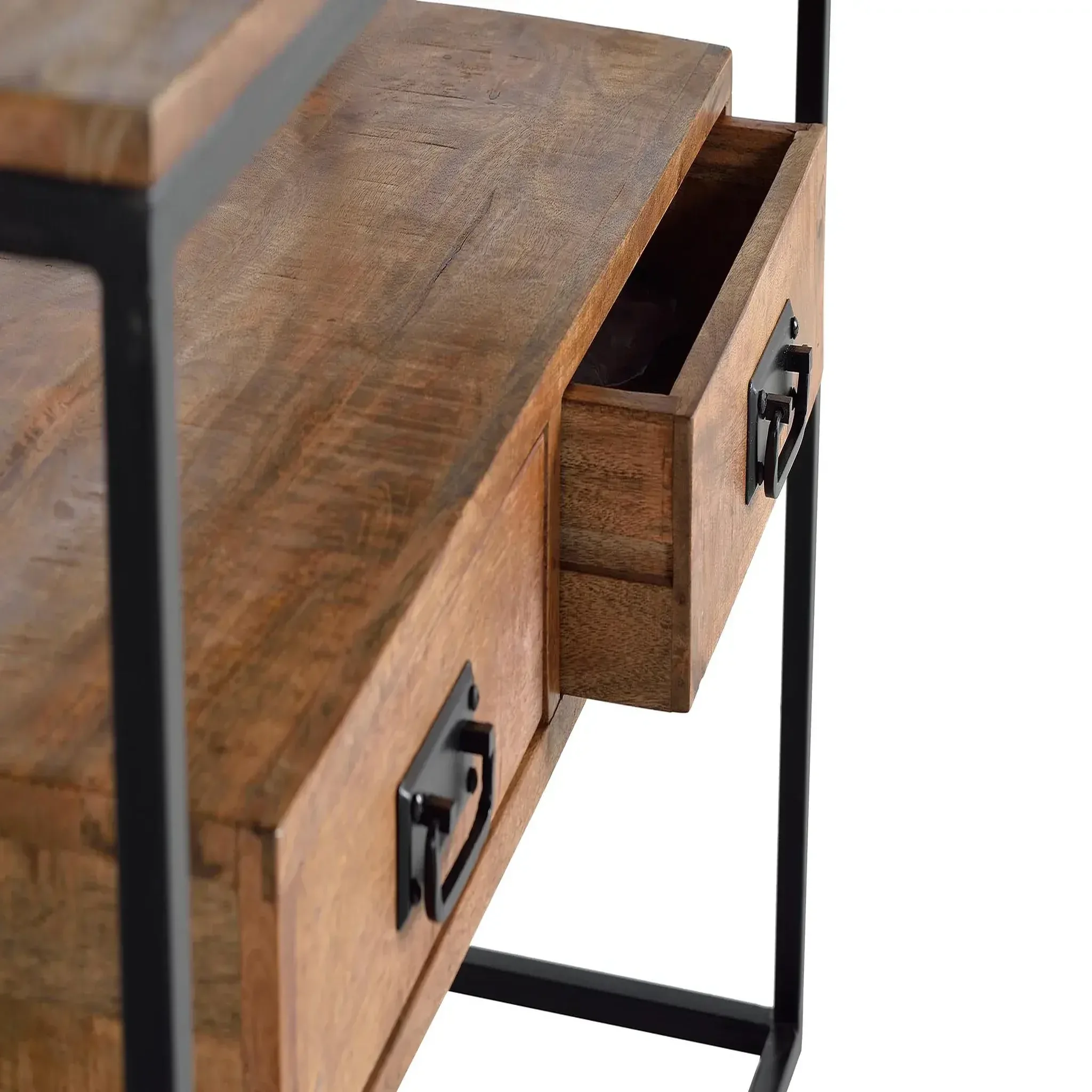 Voir la diapositive 4 : GINER Y COLOMER SL Console en bois de manguier 110 cm style industriel