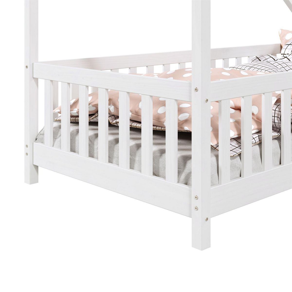 IDIMEX Lit cabane  asymétrique CORA 90 x 190 cm en pin massif