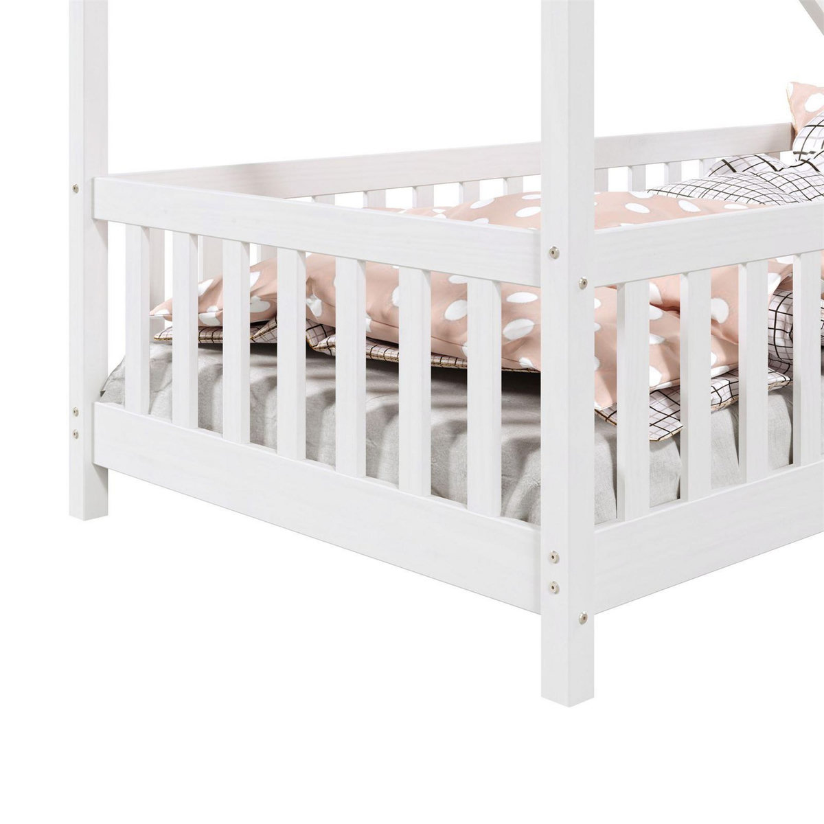 IDIMEX Lit cabane  asymétrique CORA 90 x 190 cm en pin massif