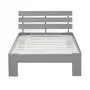 HomeStyle4U Lit simple en bois lit futon 90x200 lit pin gris cadre de lit en bois massif