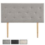 IDIMEX Tête de lit GAREK 120 capitonnée sur pieds, en tissu. Coloris disponibles : Beige, Noir