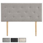 IDIMEX Tête de lit GAREK 120 capitonnée sur pieds, en tissu. Coloris disponibles : Noir