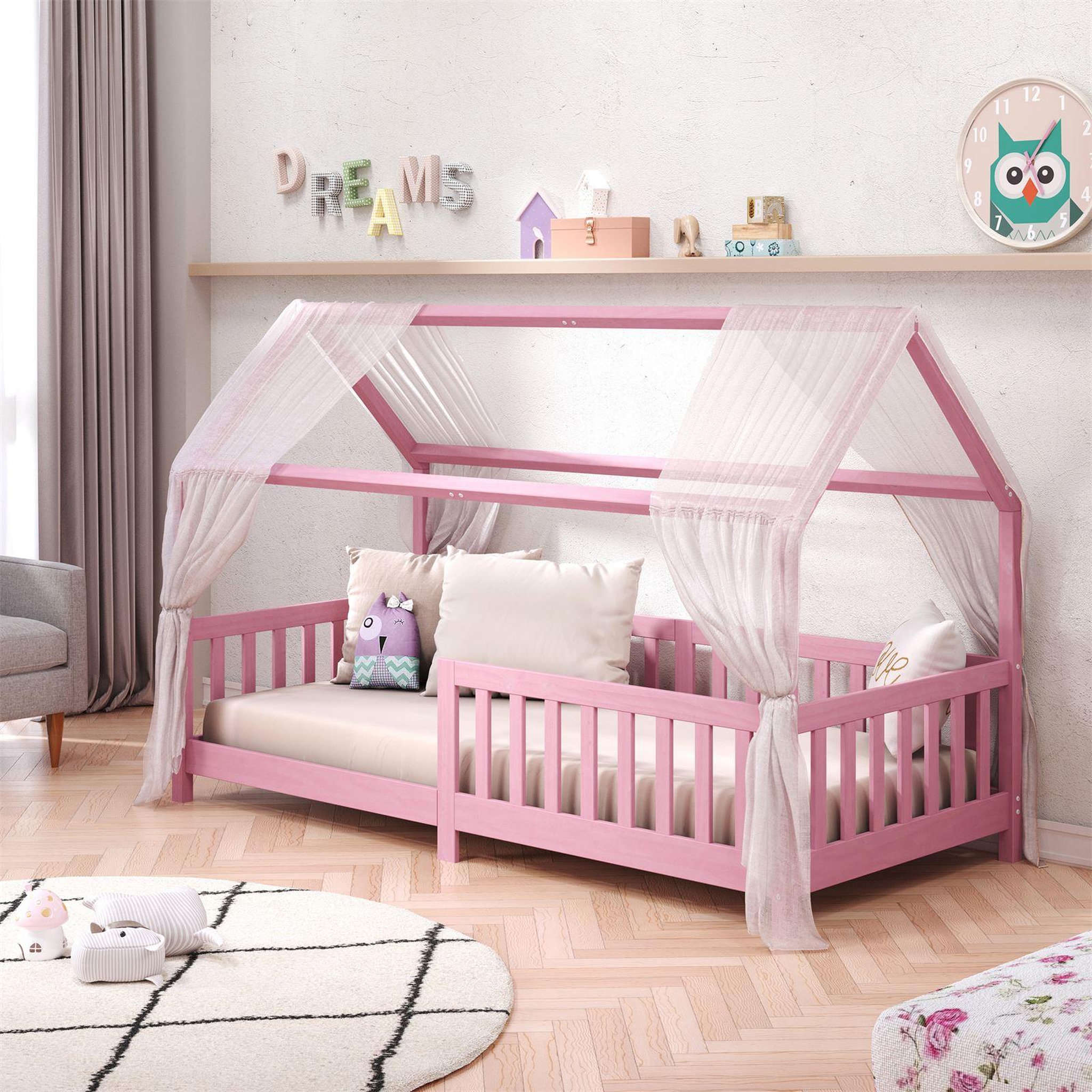 Voir la diapositive 2 : IDIMEX Lit cabane nina 90 x 190 cm, en pin massif