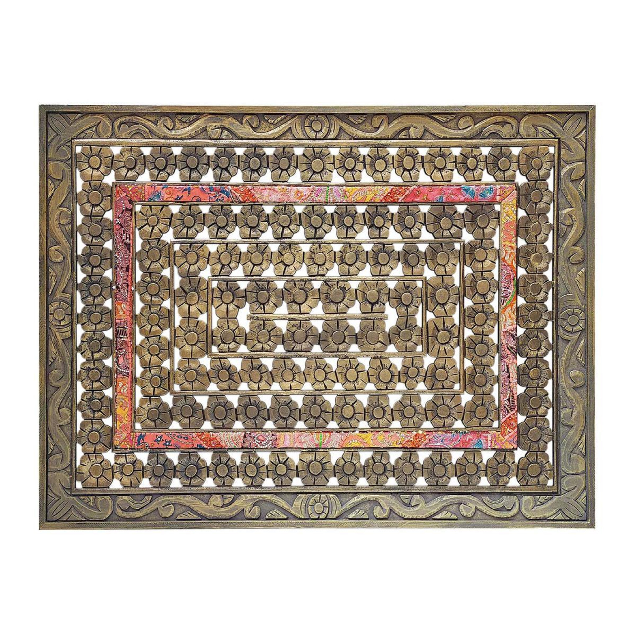 Paris Prix Tête de Lit en Bois Sculpté  Lisa  160cm Or